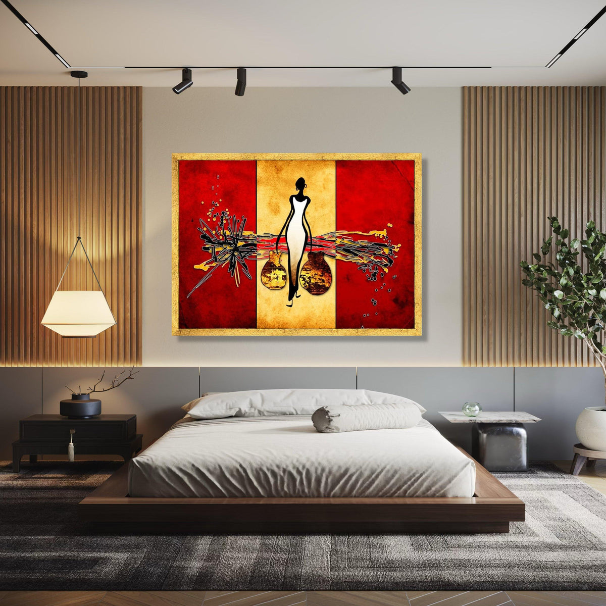 Abstract African Woman Canvas, Modern Ethnic Wall Art, Tribal Art Decor, Contemporary Canvas Painting, Home Gift Art, Home Decor, Print