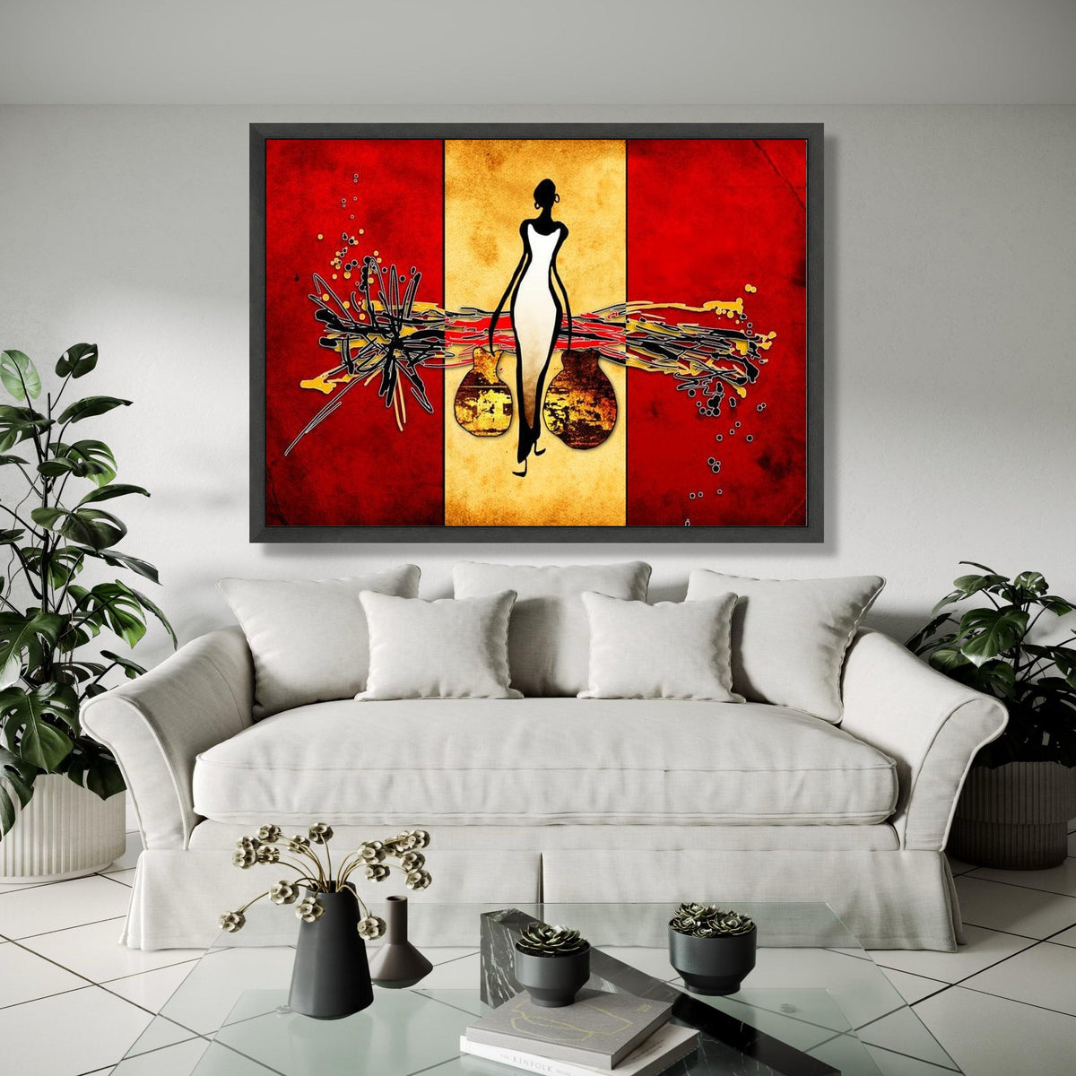 Abstract African Woman Canvas, Modern Ethnic Wall Art, Tribal Art Decor, Contemporary Canvas Painting, Home Gift Art, Home Decor, Print