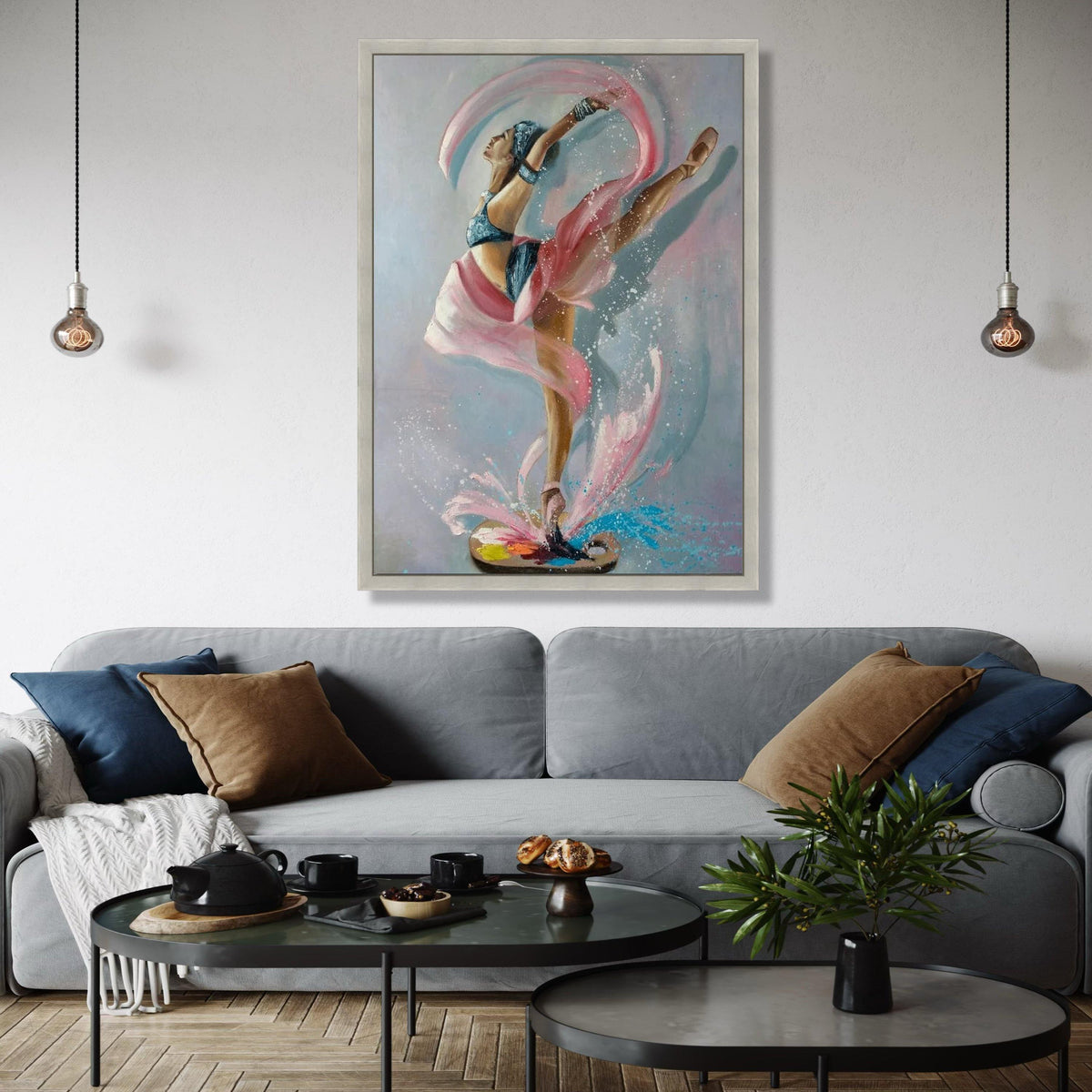 Graceful Ballerina Dance Canvas, Abstract Ballet Wall Art, Color Splash Movement Painting, Contemporary Home Gift Art, Home Decor, Print