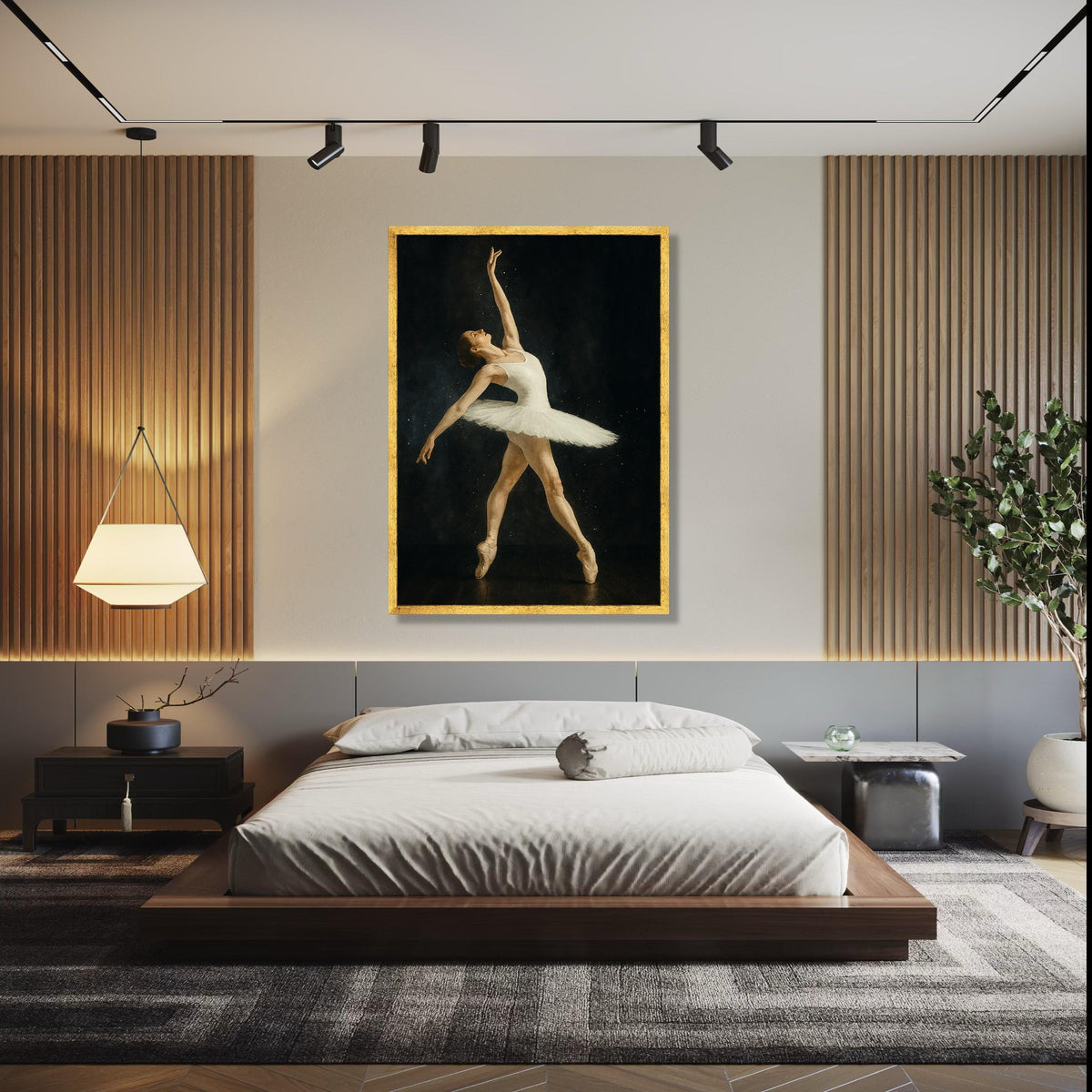 Graceful Ballet Dancer, White Tutu Canvas, Elegant Dance Pose Wall Art, Performing Arts Canvas, Classic Ballet Gift Art, Home Decor, Print