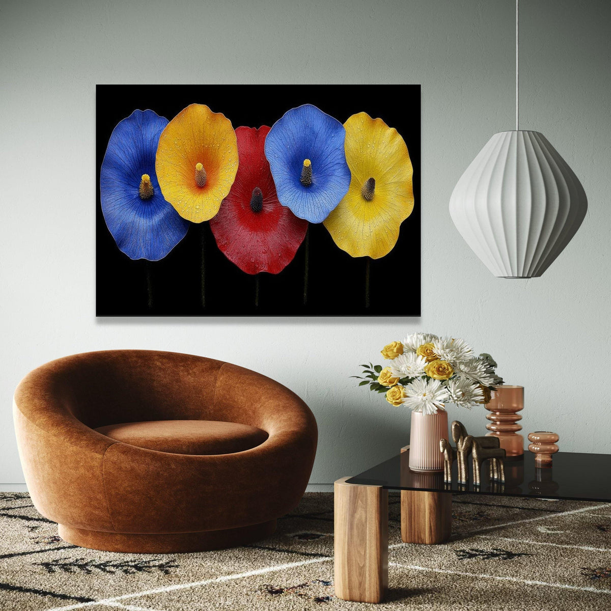 Vibrant Tropical Flowers Canvas Wall Art, Colorful Floral Close-Up, Modern Botanical Decoration, Bright Nature Gift Art, Home Decor, Print