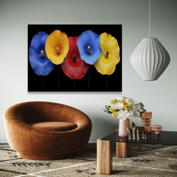 Vibrant Tropical Flowers Canvas Wall Art, Colorful Floral Close-Up, Modern Botanical Decoration, Bright Nature Gift Art, Home Decor, Print