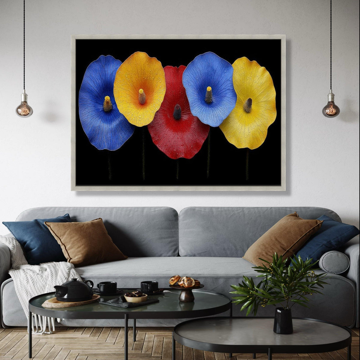 Vibrant Tropical Flowers Canvas Wall Art, Colorful Floral Close-Up, Modern Botanical Decoration, Bright Nature Gift Art, Home Decor, Print