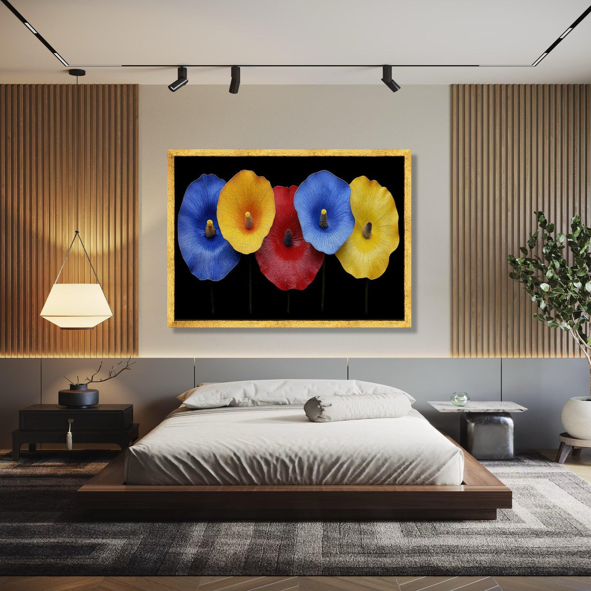 Vibrant Tropical Flowers Canvas Wall Art, Colorful Floral Close-Up, Modern Botanical Decoration, Bright Nature Gift Art, Home Decor, Print
