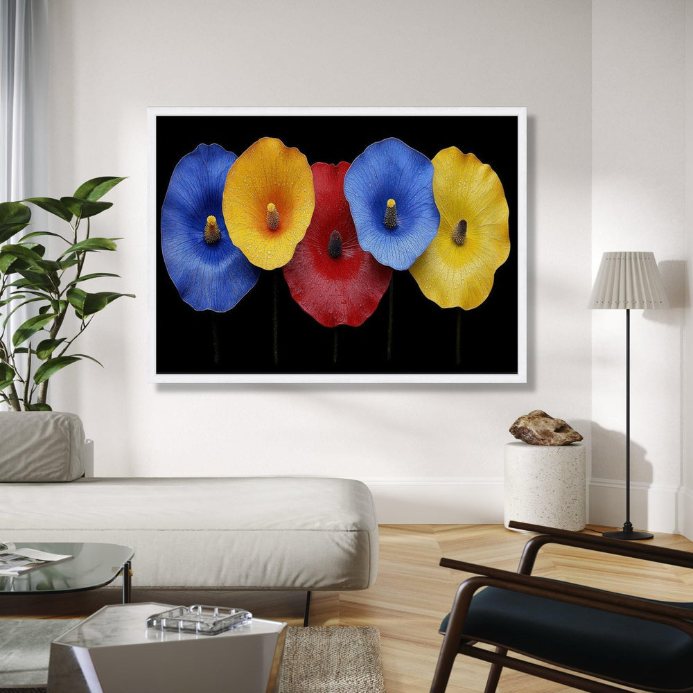 Vibrant Tropical Flowers Canvas Wall Art, Colorful Floral Close-Up, Modern Botanical Decoration, Bright Nature Gift Art, Home Decor, Print