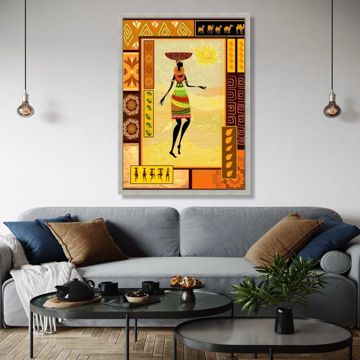 African Tribal Woman Canvas Art, Ethnic Wall Decor, Vibrant Culture Canvas, Colorful Patterned Home Decoration, Gift Art, Home Decor, Print