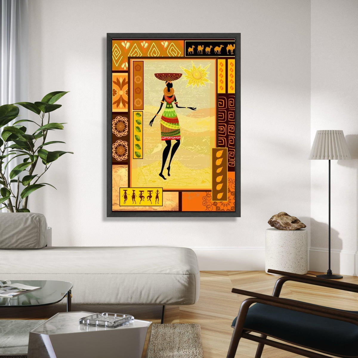 African Tribal Woman Canvas Art, Ethnic Wall Decor, Vibrant Culture Canvas, Colorful Patterned Home Decoration, Gift Art, Home Decor, Print