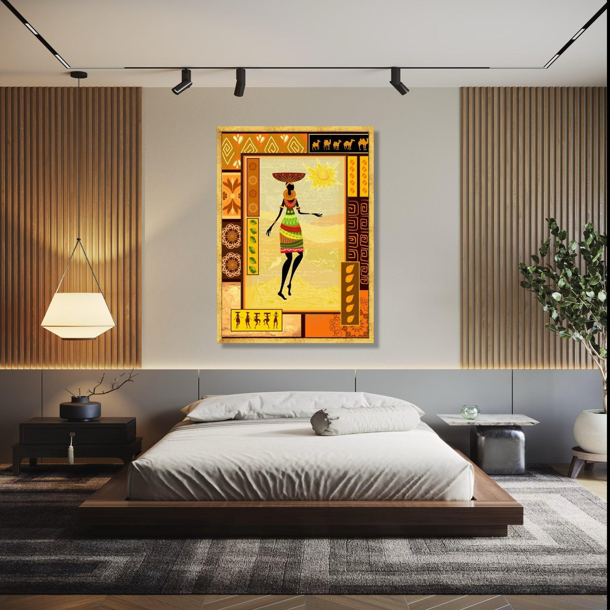 African Tribal Woman Canvas Art, Ethnic Wall Decor, Vibrant Culture Canvas, Colorful Patterned Home Decoration, Gift Art, Home Decor, Print