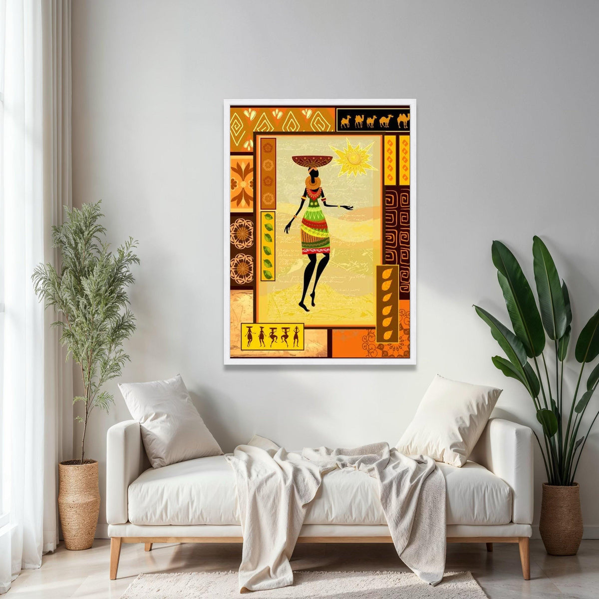 African Tribal Woman Canvas Art, Ethnic Wall Decor, Vibrant Culture Canvas, Colorful Patterned Home Decoration, Gift Art, Home Decor, Print