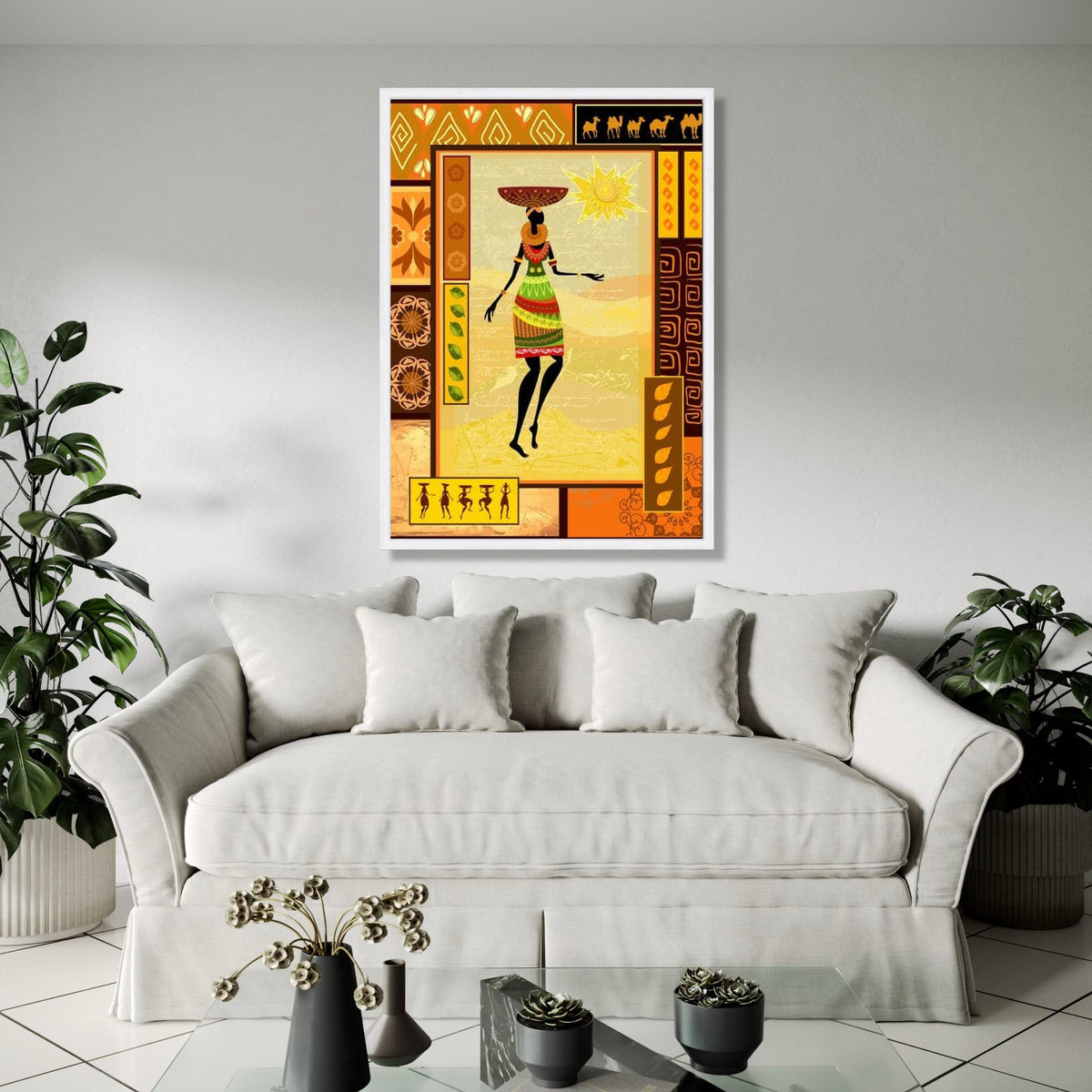 African Tribal Woman Canvas Art, Ethnic Wall Decor, Vibrant Culture Canvas, Colorful Patterned Home Decoration, Gift Art, Home Decor, Print