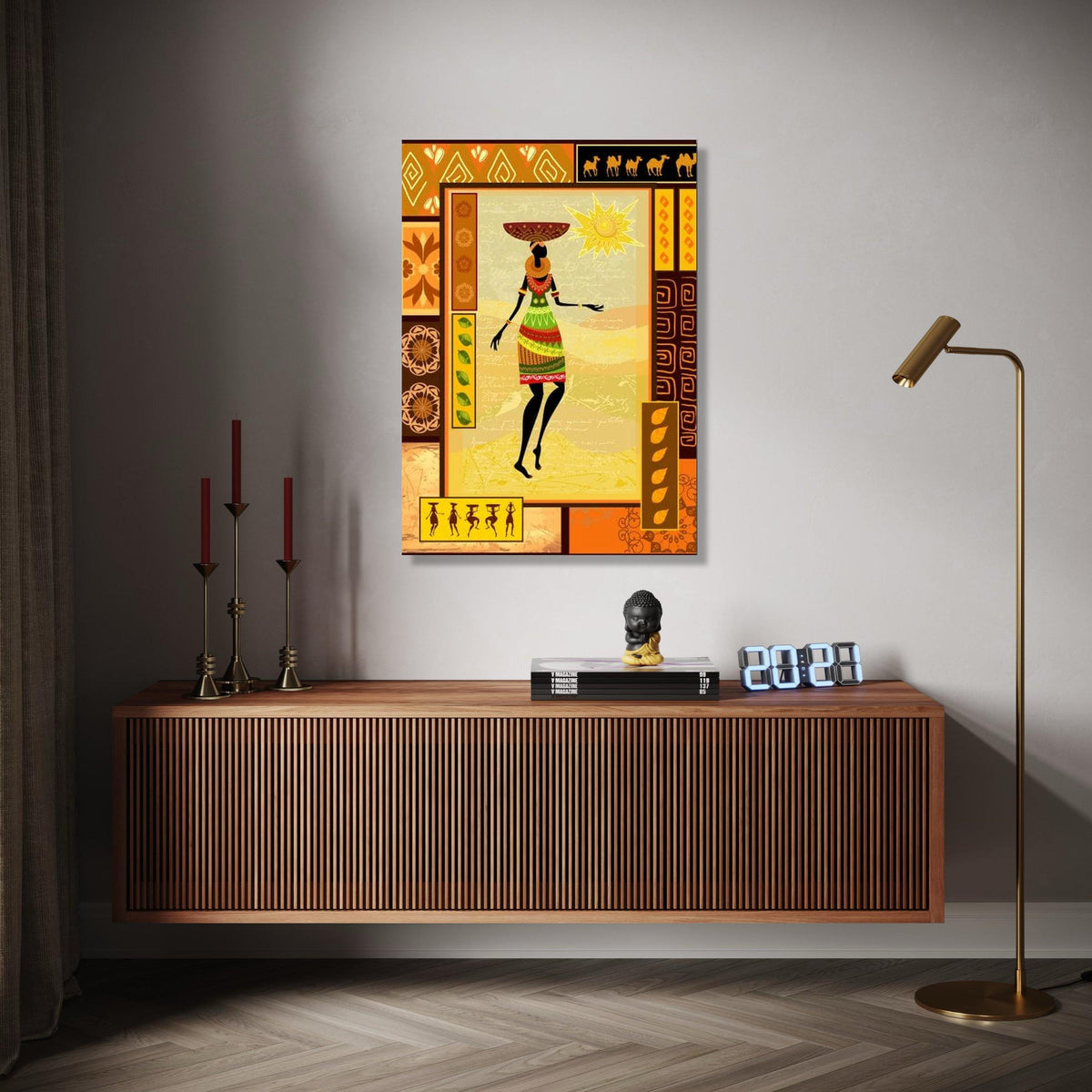 African Tribal Woman Canvas Art, Ethnic Wall Decor, Vibrant Culture Canvas, Colorful Patterned Home Decoration, Gift Art, Home Decor, Print