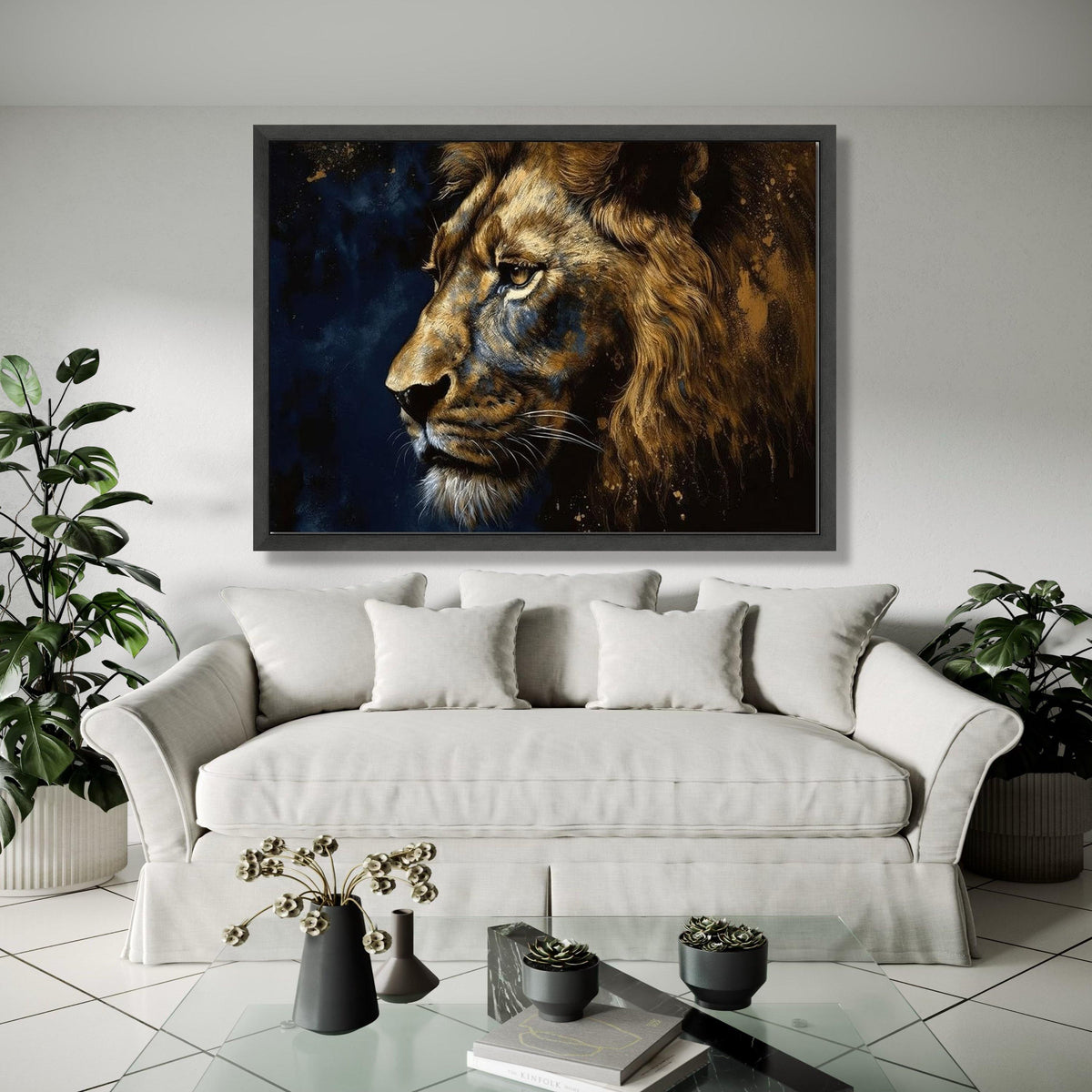 Majestic Lion Portrait Canvas, Wildlife Wall Art, Animal Face Painting, Bold Safari Home Decor, Ready to Hang Gift Art, Home Decor, Print