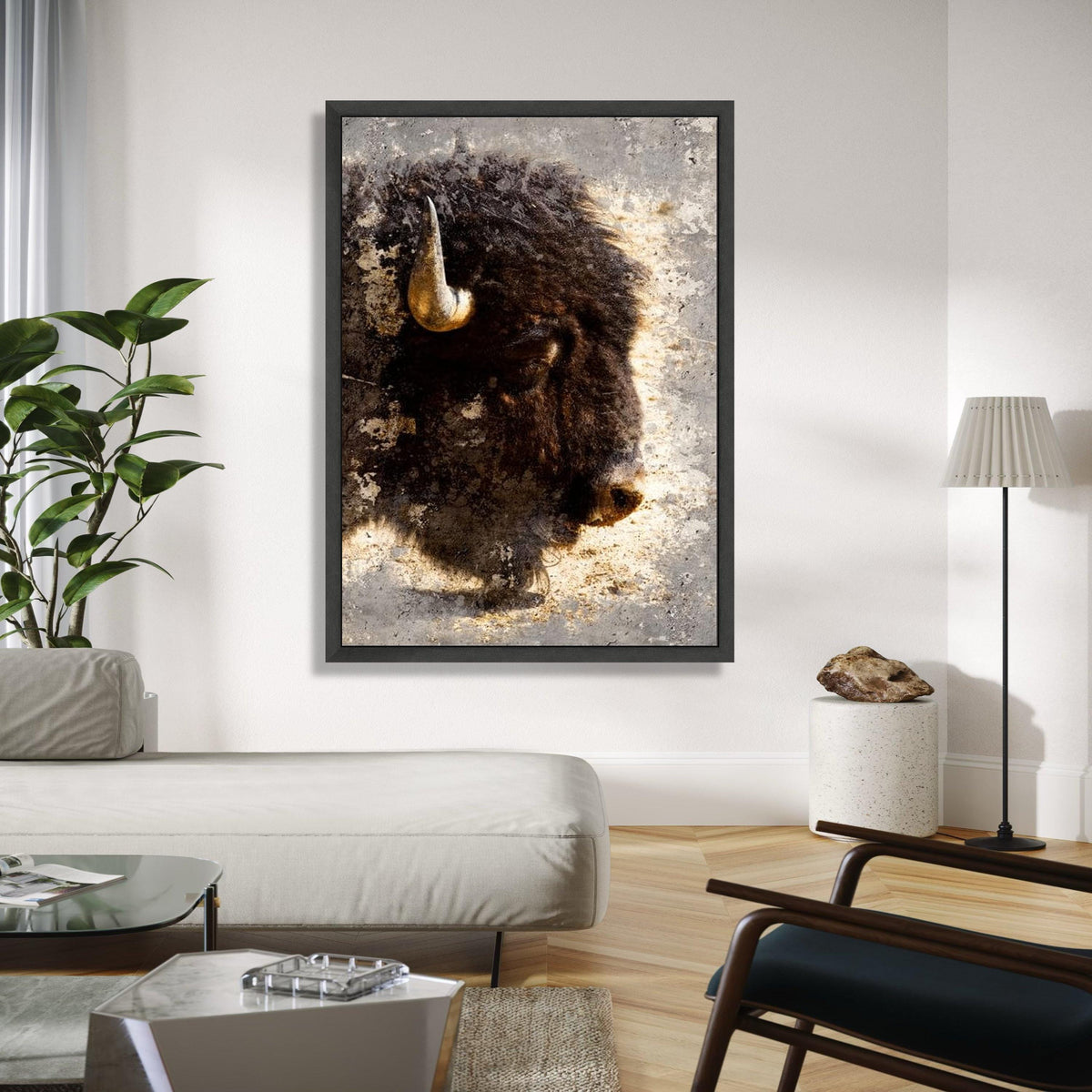 Majestic Bison Portrait Canvas, Rustic Animal Wall Art, Wildlife Home Decor, Large Buffalo Head Print, Nature Gift Art, Home Decor, Print
