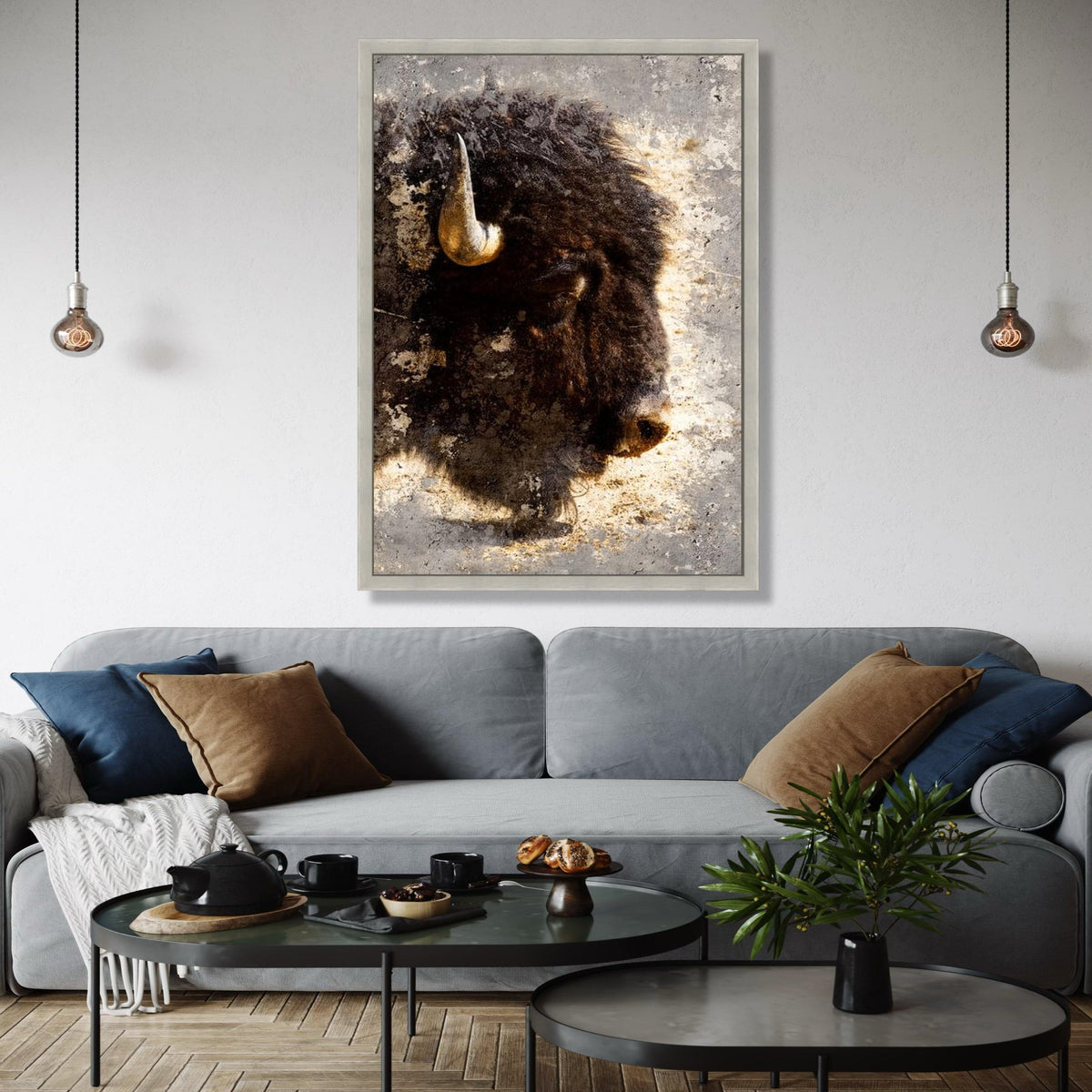 Majestic Bison Portrait Canvas, Rustic Animal Wall Art, Wildlife Home Decor, Large Buffalo Head Print, Nature Gift Art, Home Decor, Print