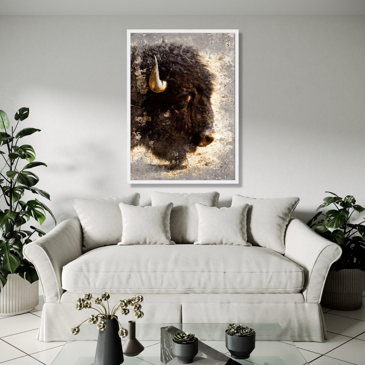 Majestic Bison Portrait Canvas, Rustic Animal Wall Art, Wildlife Home Decor, Large Buffalo Head Print, Nature Gift Art, Home Decor, Print