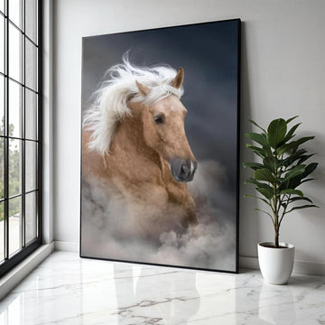 Majestic Palomino Horse Canvas Wall Art, Galloping Stallion Print, Wild Horse Decor, Equestrian Animal Canvas, Gift Art, Home Decor, Print