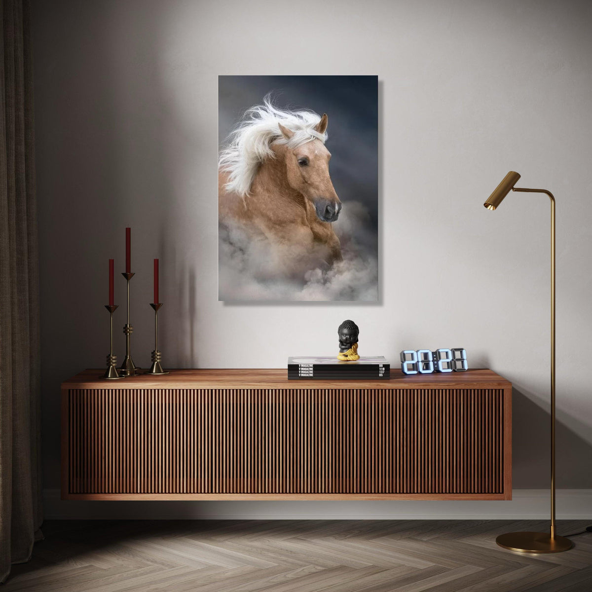 Majestic Palomino Horse Canvas Wall Art, Galloping Stallion Print, Wild Horse Decor, Equestrian Animal Canvas, Gift Art, Home Decor, Print