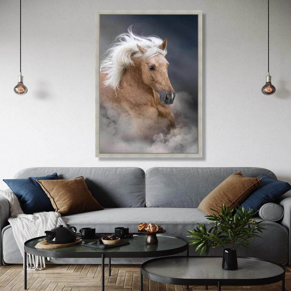 Majestic Palomino Horse Canvas Wall Art, Galloping Stallion Print, Wild Horse Decor, Equestrian Animal Canvas, Gift Art, Home Decor, Print