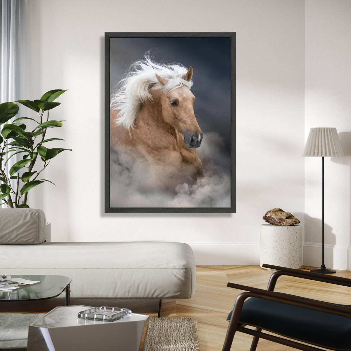 Majestic Palomino Horse Canvas Wall Art, Galloping Stallion Print, Wild Horse Decor, Equestrian Animal Canvas, Gift Art, Home Decor, Print