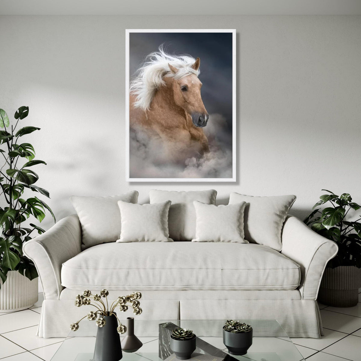 Majestic Palomino Horse Canvas Wall Art, Galloping Stallion Print, Wild Horse Decor, Equestrian Animal Canvas, Gift Art, Home Decor, Print
