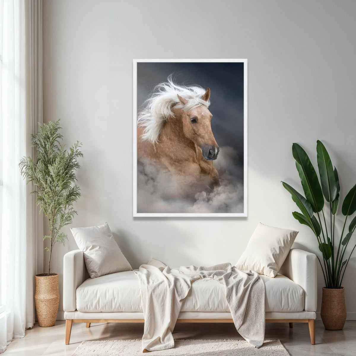 Majestic Palomino Horse Canvas Wall Art, Galloping Stallion Print, Wild Horse Decor, Equestrian Animal Canvas, Gift Art, Home Decor, Print
