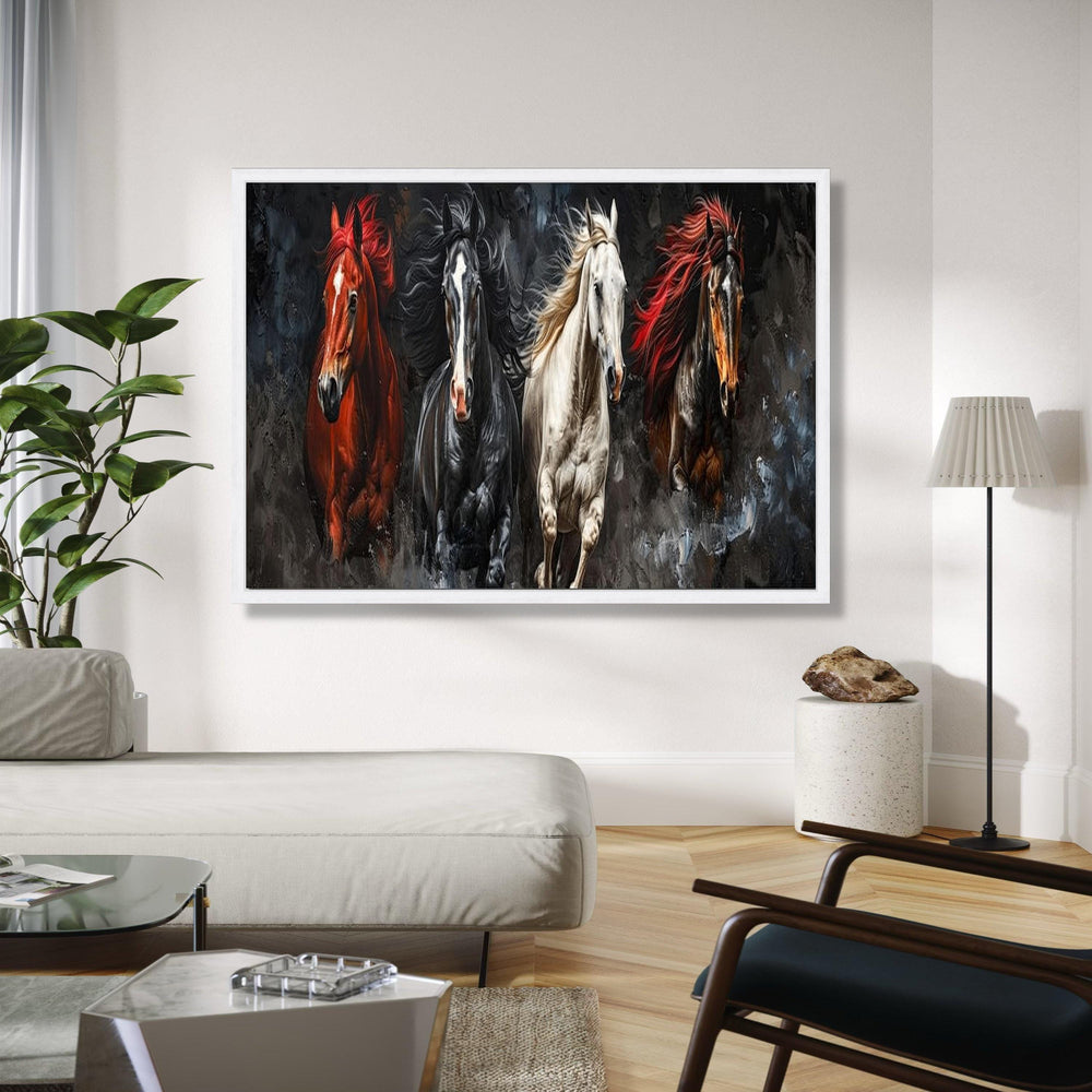 Majestic Galloping Horses Canvas Wall Art, Dynamic Horse Running Painting, Animal Wildlife Canvas, Home Décor Gift Art, Home Decor, Print