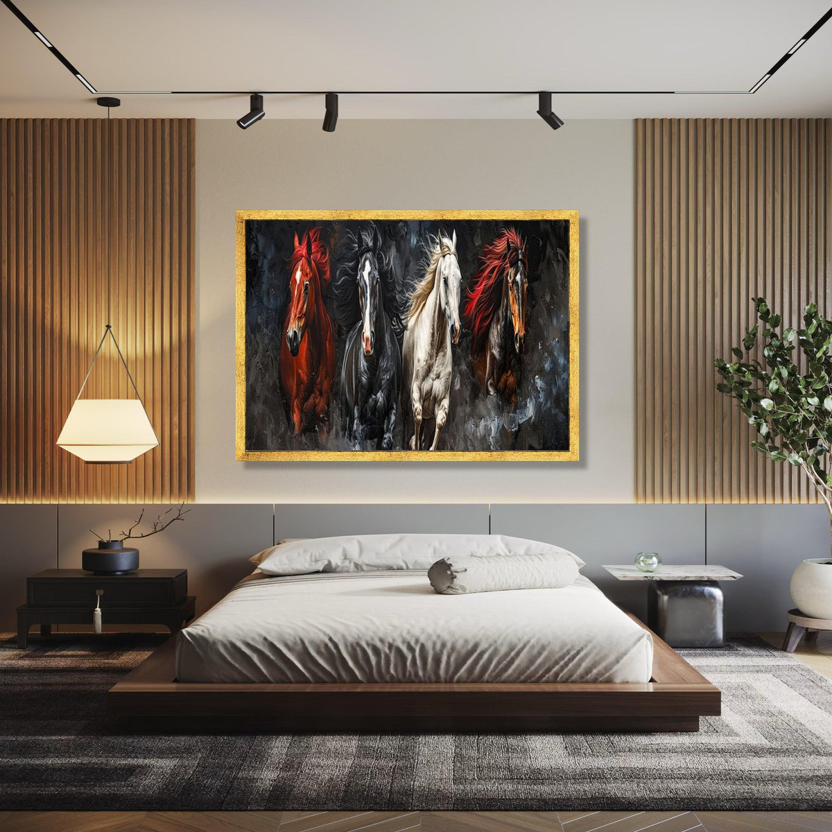Majestic Galloping Horses Canvas Wall Art, Dynamic Horse Running Painting, Animal Wildlife Canvas, Home Décor Gift Art, Home Decor, Print