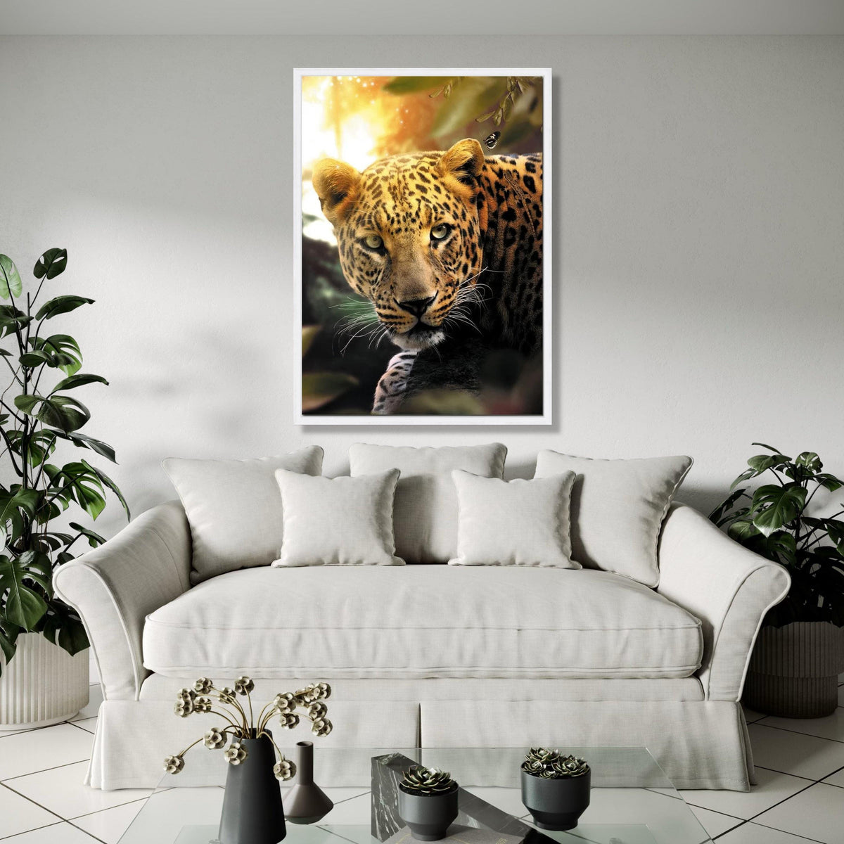 Majestic Leopard Portrait Canvas, Wildlife Wall Art, Big Cat Home Decor, Jungle Animal Print, Nature Canvas Gift Art, Home Decor, Print