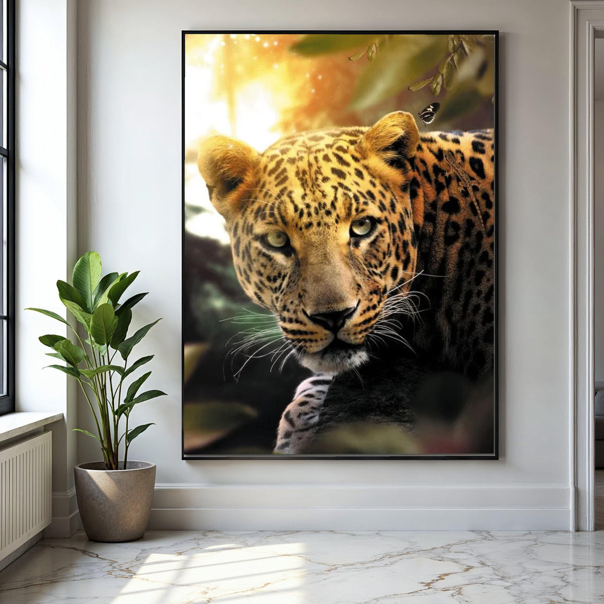 Majestic Leopard Portrait Canvas, Wildlife Wall Art, Big Cat Home Decor, Jungle Animal Print, Nature Canvas Gift Art, Home Decor, Print