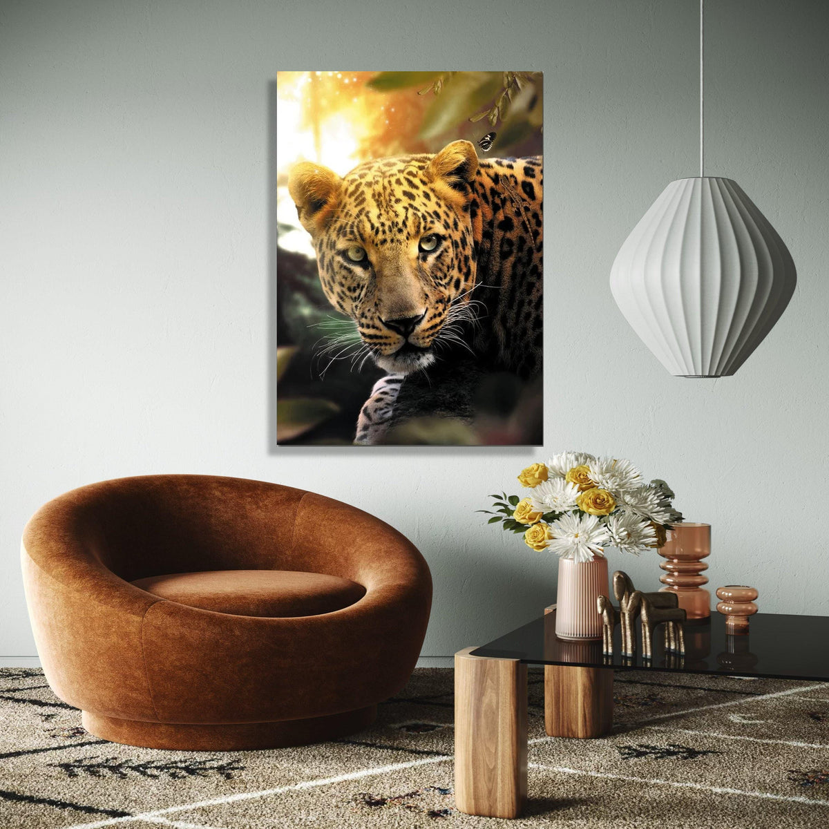 Majestic Leopard Portrait Canvas, Wildlife Wall Art, Big Cat Home Decor, Jungle Animal Print, Nature Canvas Gift Art, Home Decor, Print
