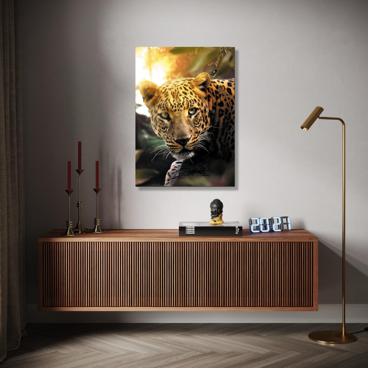Majestic Leopard Portrait Canvas, Wildlife Wall Art, Big Cat Home Decor, Jungle Animal Print, Nature Canvas Gift Art, Home Decor, Print