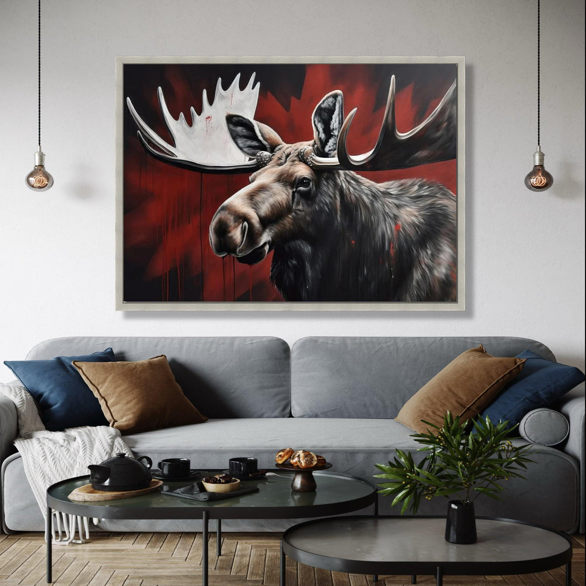 Majestic Moose Portrait Canvas, Wildlife Animal Wall Art, Rustic Cabin Decor, Nature Inspired Canvas Painting, Gift Art, Home Decor, Print