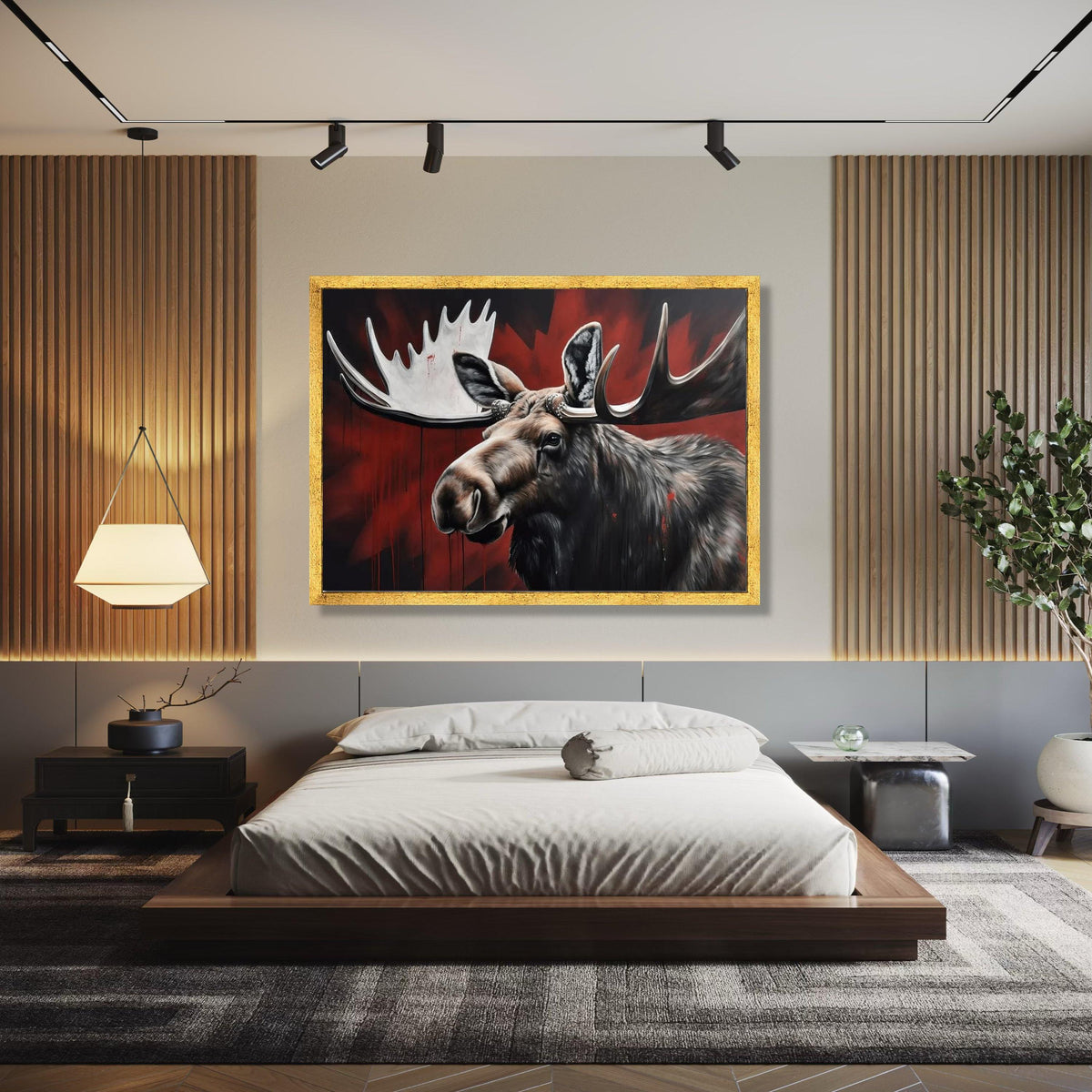 Majestic Moose Portrait Canvas, Wildlife Animal Wall Art, Rustic Cabin Decor, Nature Inspired Canvas Painting, Gift Art, Home Decor, Print