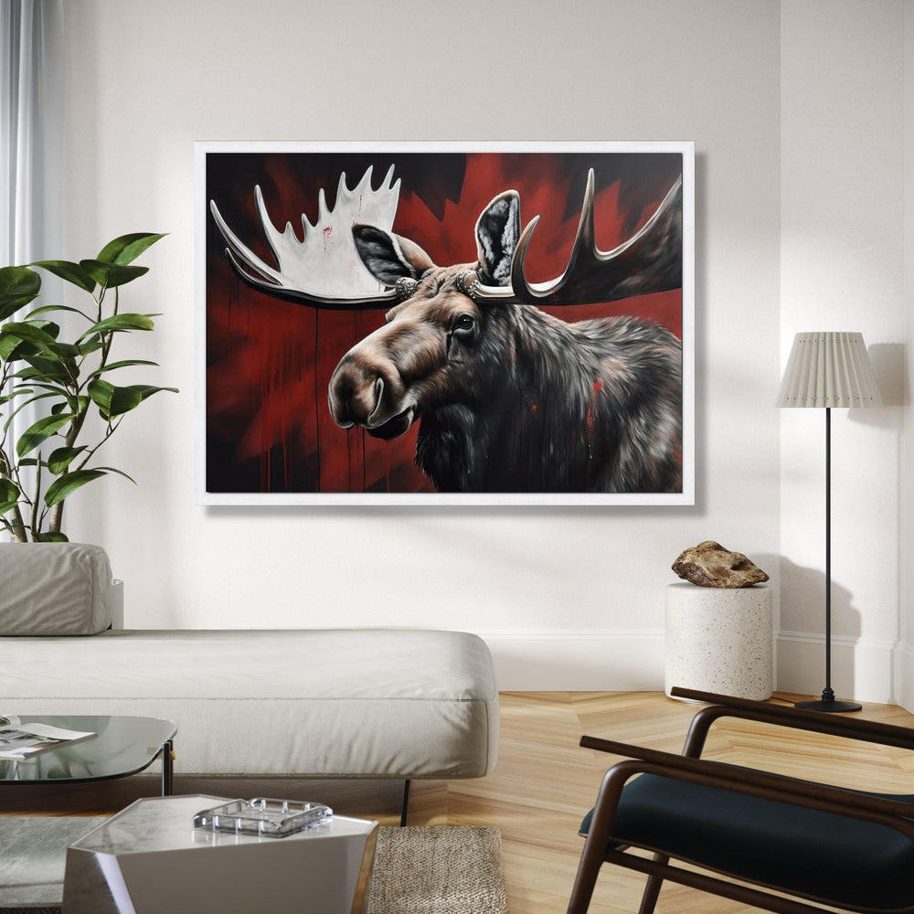 Majestic Moose Portrait Canvas, Wildlife Animal Wall Art, Rustic Cabin Decor, Nature Inspired Canvas Painting, Gift Art, Home Decor, Print