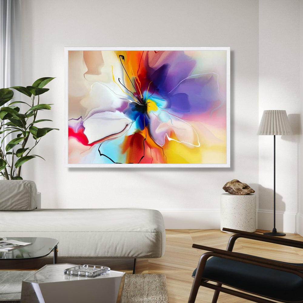 Vibrant Abstract Floral Canvas, Colorful Modern Wall Art, Contemporary Flower Painting, Home Decor Canvas, Ready Gift Art, Home Decor, Print