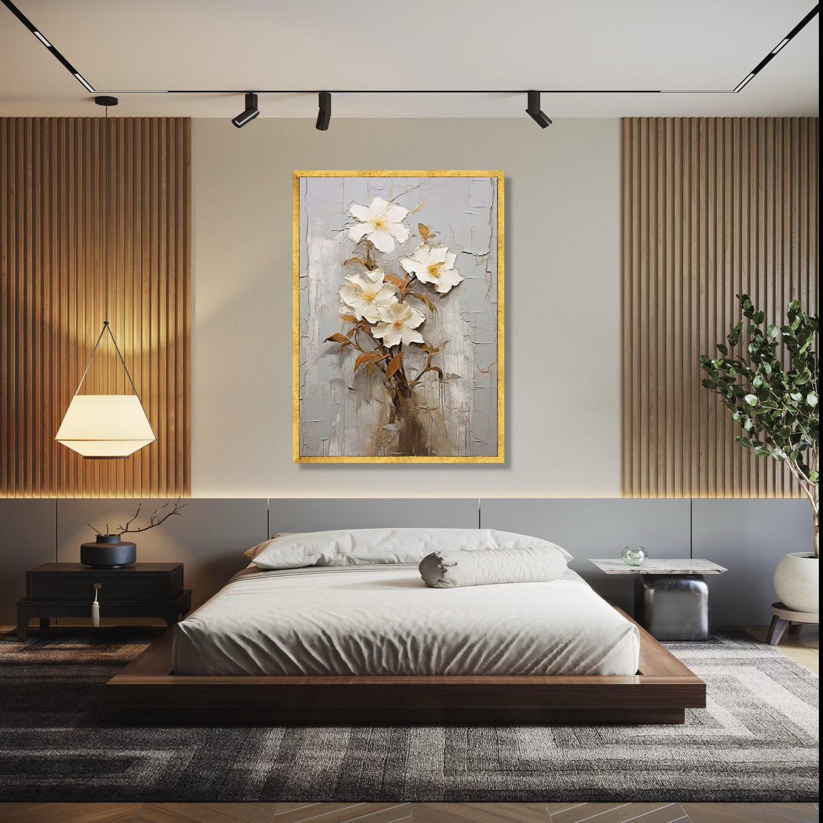 Elegant White Floral Bouquet Canvas, Wall Art, 3D Flower Painting, Neutral Home Decor, Botanical Canvas Print, Gift Art, Home Decor, Print