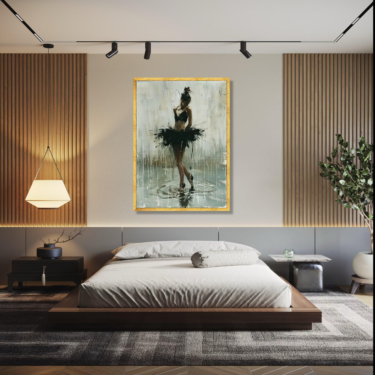 Elegant Ballet Dancer Canvas, Black Tutu Art, Modern Dance Wall Decor, Contemporary Ballet Painting, Graceful Gift Art, Home Decor, Print