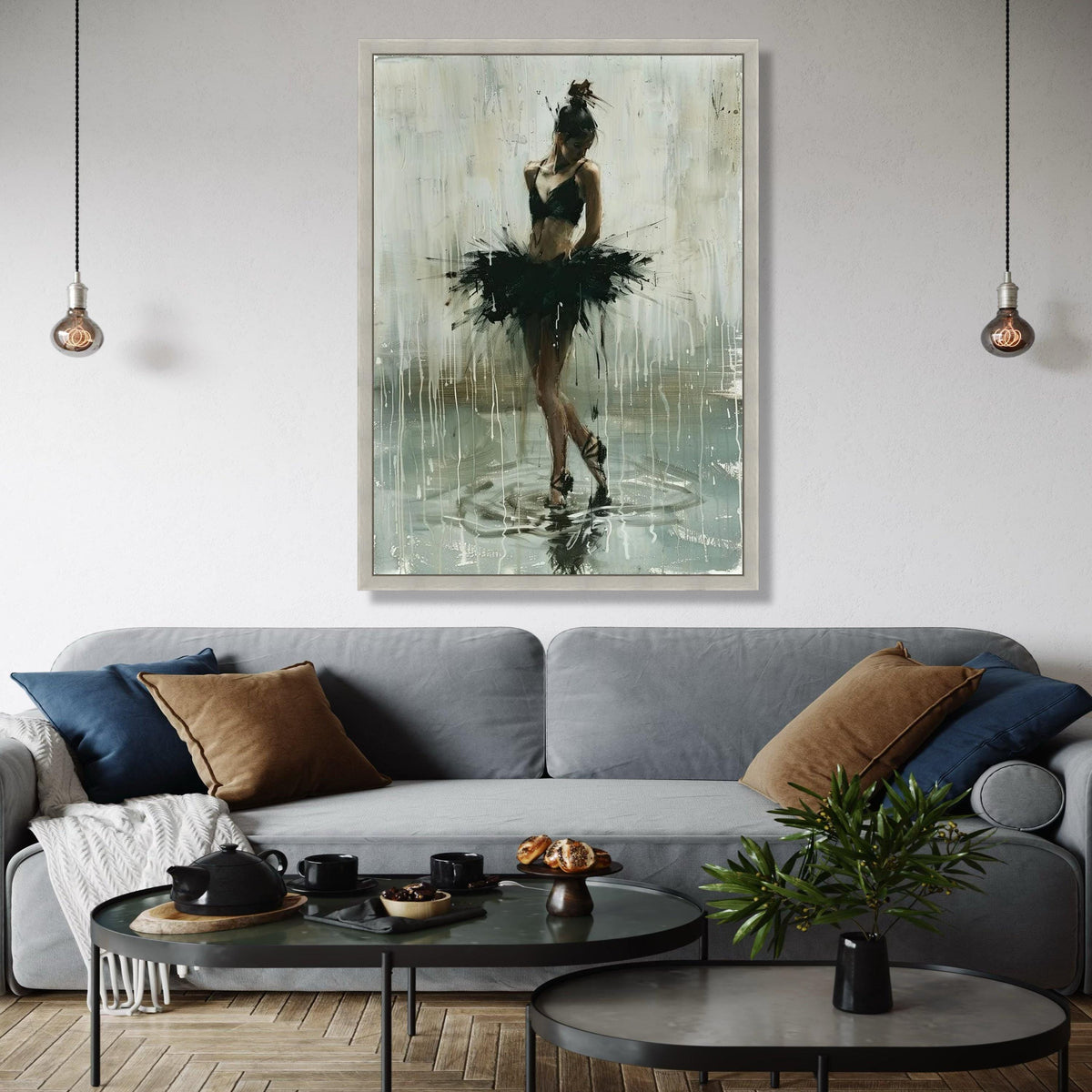 Elegant Ballet Dancer Canvas, Black Tutu Art, Modern Dance Wall Decor, Contemporary Ballet Painting, Graceful Gift Art, Home Decor, Print