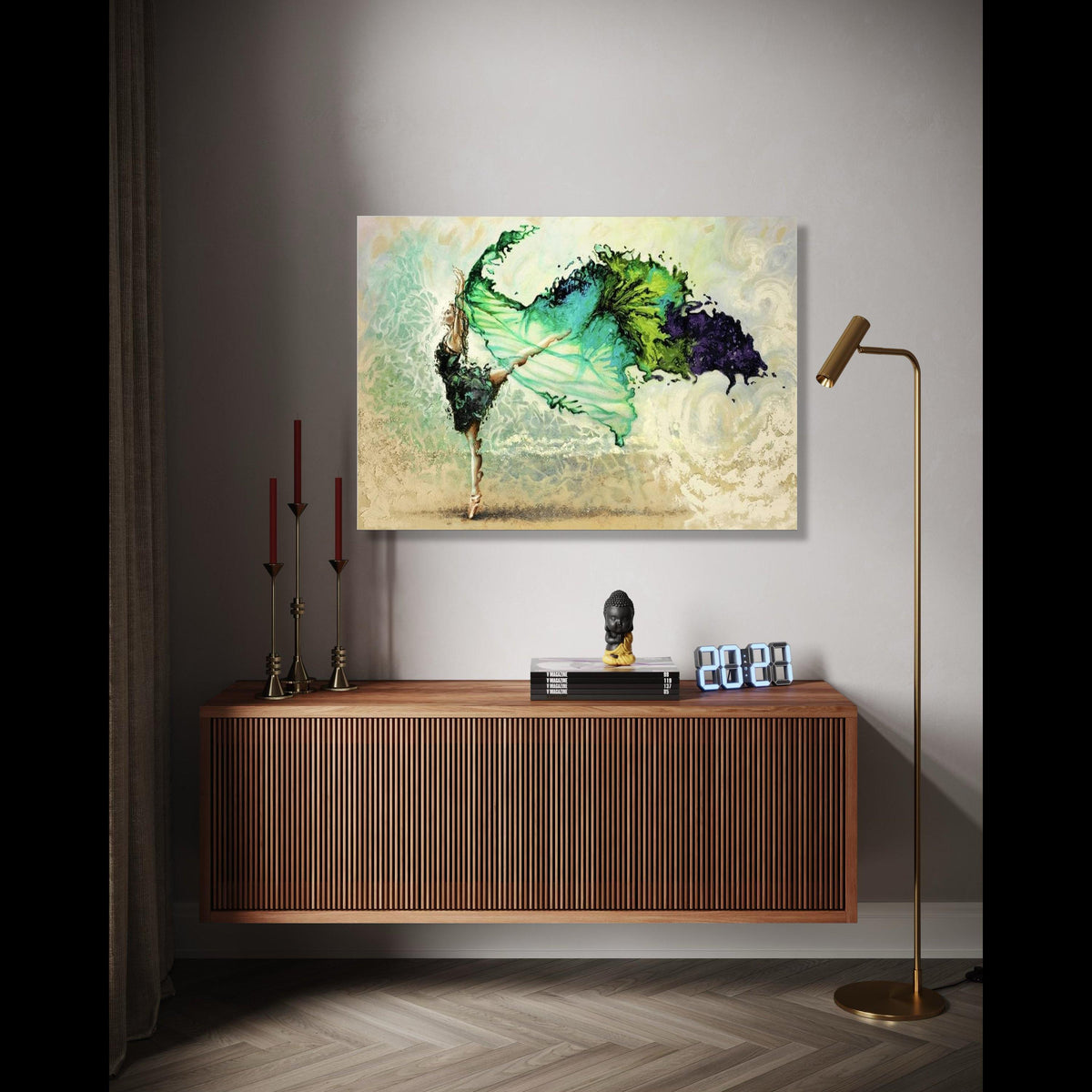 Abstract Ballerina Dance Canvas, Modern Ballet Wall Art, Colorful Movement Painting, Contemporary Dance Decor, Gift Art, Home Decor, Print