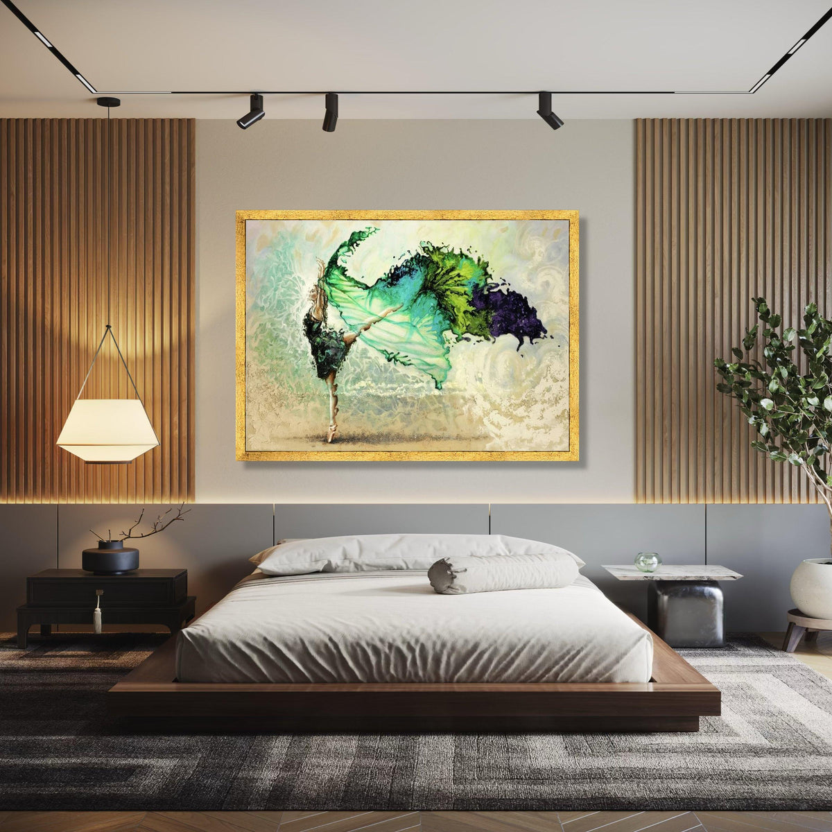 Abstract Ballerina Dance Canvas, Modern Ballet Wall Art, Colorful Movement Painting, Contemporary Dance Decor, Gift Art, Home Decor, Print