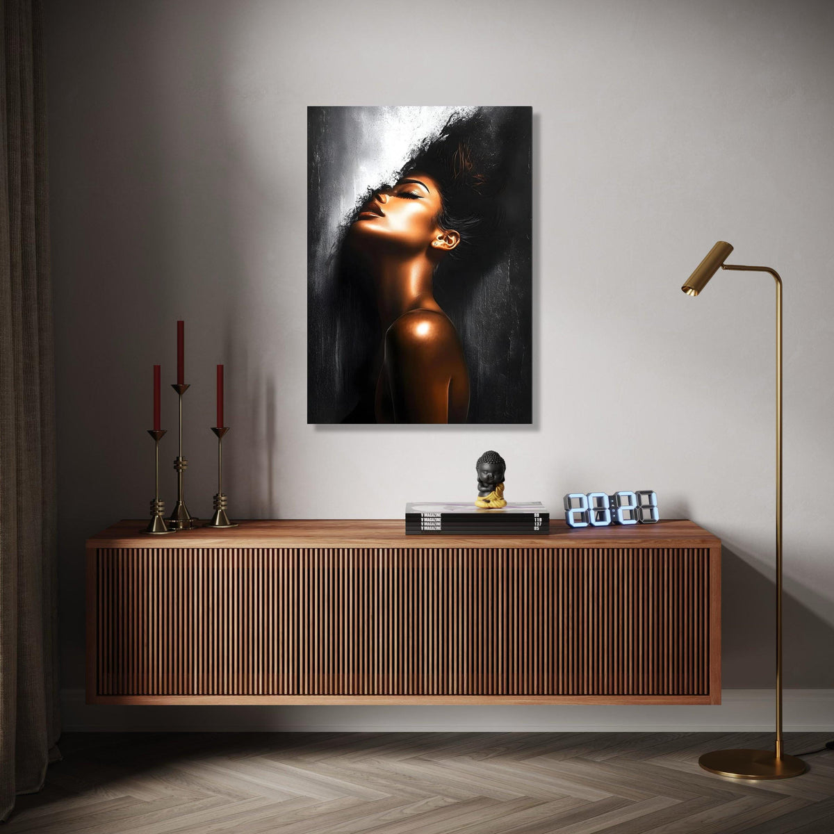Elegant Woman Portrait Canvas, Modern Abstract Female Art, Glamour Wall Decor, Contemporary Canvas Wall Art, Gift Art, Home Decor, Print