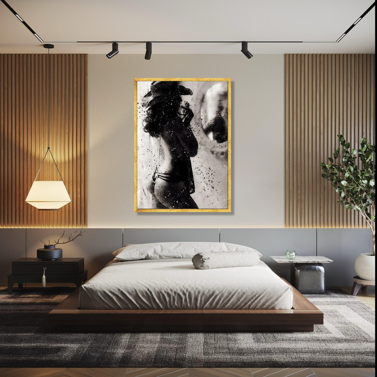 Artistic Female Silhouette Canvas, Black and White Nude Wall Art, Modern Abstract Canvas, Sensual Home Decor, Gift Art, Home Decor, Print