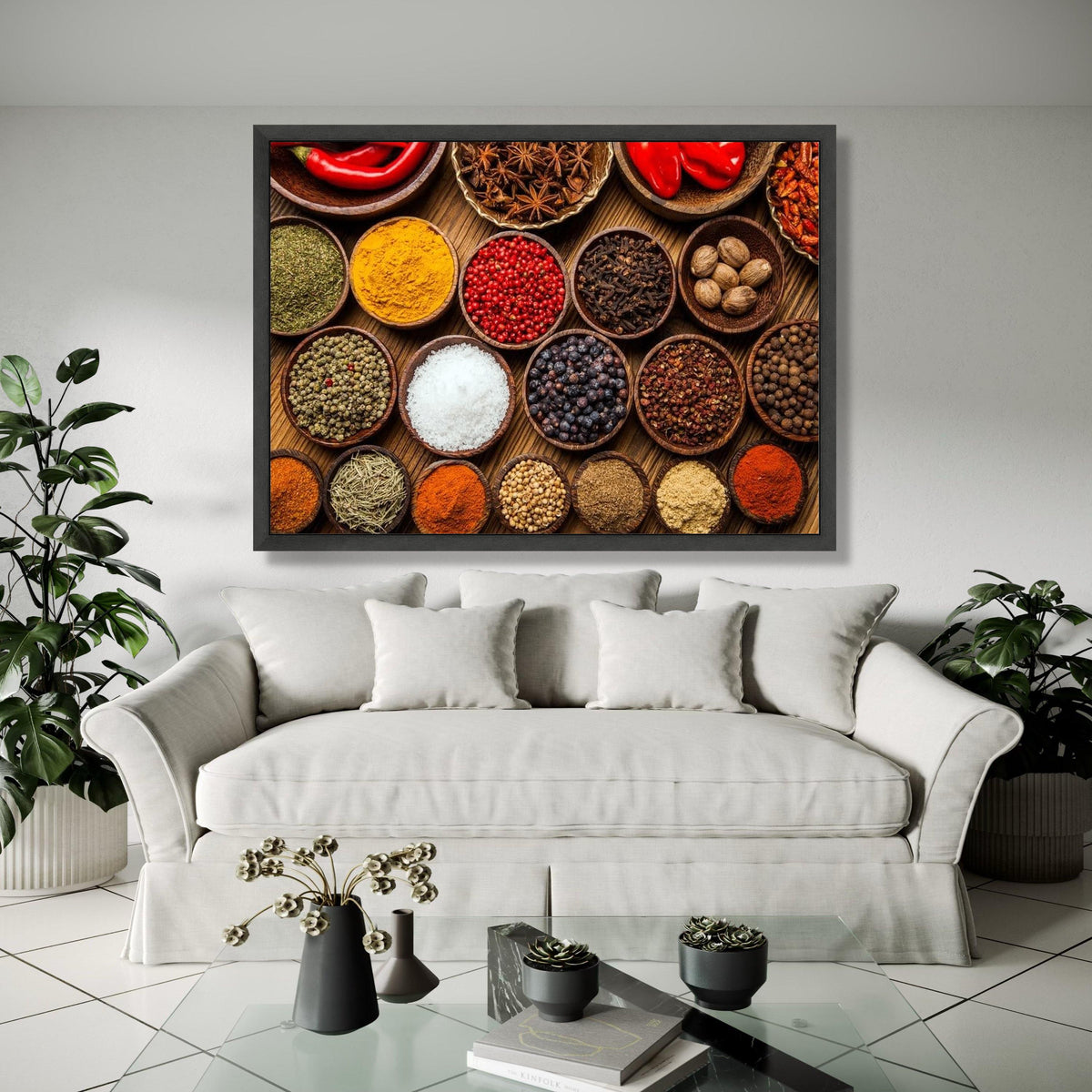 Colorful Spice Collection Canvas, Culinary Herb Wall Art, Kitchen Decoration, Food Inspired Canvas Art, Gourmet Gift Art, Home Decor, Print