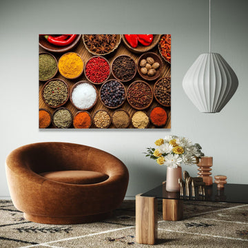 Colorful Spice Collection Canvas, Culinary Herb Wall Art, Kitchen Decoration, Food Inspired Canvas Art, Gourmet Gift Art, Home Decor, Print