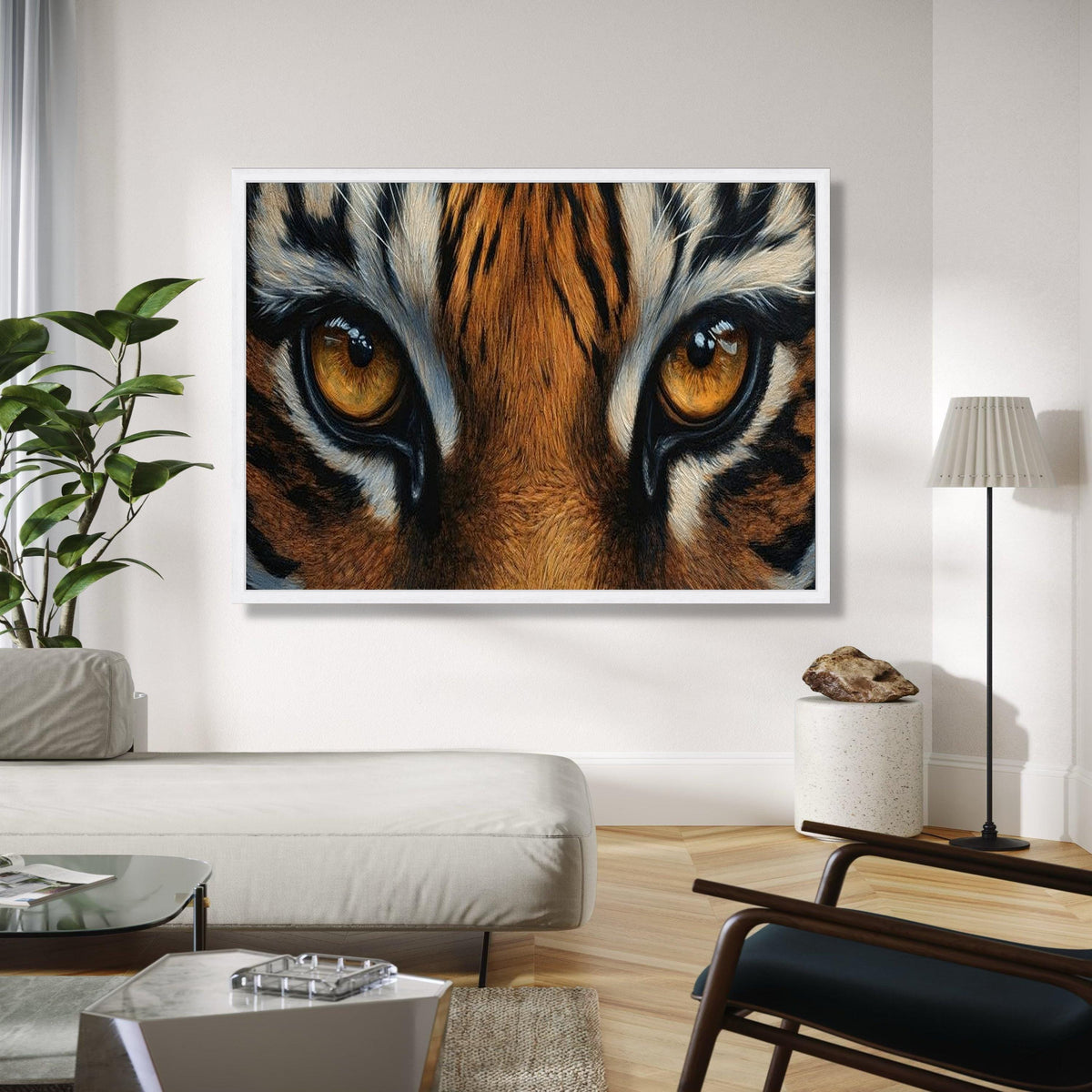 Majestic Tiger Eyes Canvas, Wildlife Animal Wall Art, Close-Up Tiger Face Art, Fierce Animal Print Decor, Safari Gift Art, Home Decor, Print