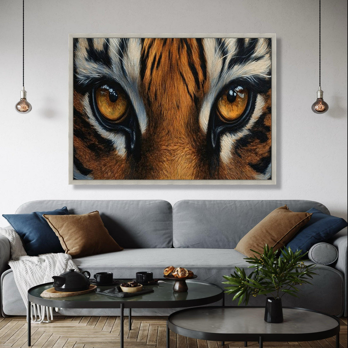 Majestic Tiger Eyes Canvas, Wildlife Animal Wall Art, Close-Up Tiger Face Art, Fierce Animal Print Decor, Safari Gift Art, Home Decor, Print