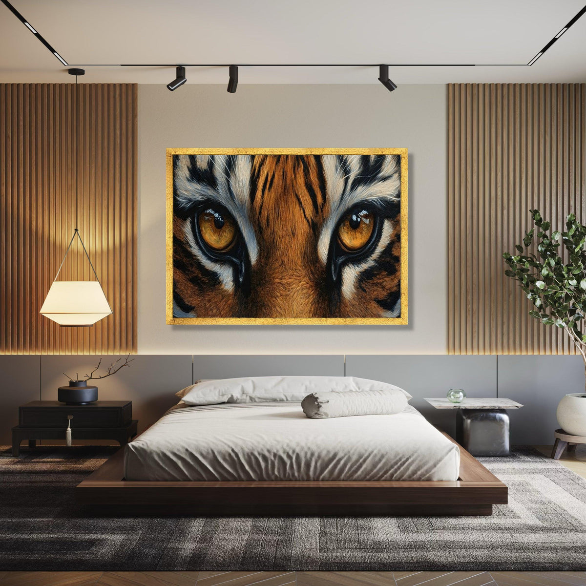 Majestic Tiger Eyes Canvas, Wildlife Animal Wall Art, Close-Up Tiger Face Art, Fierce Animal Print Decor, Safari Gift Art, Home Decor, Print