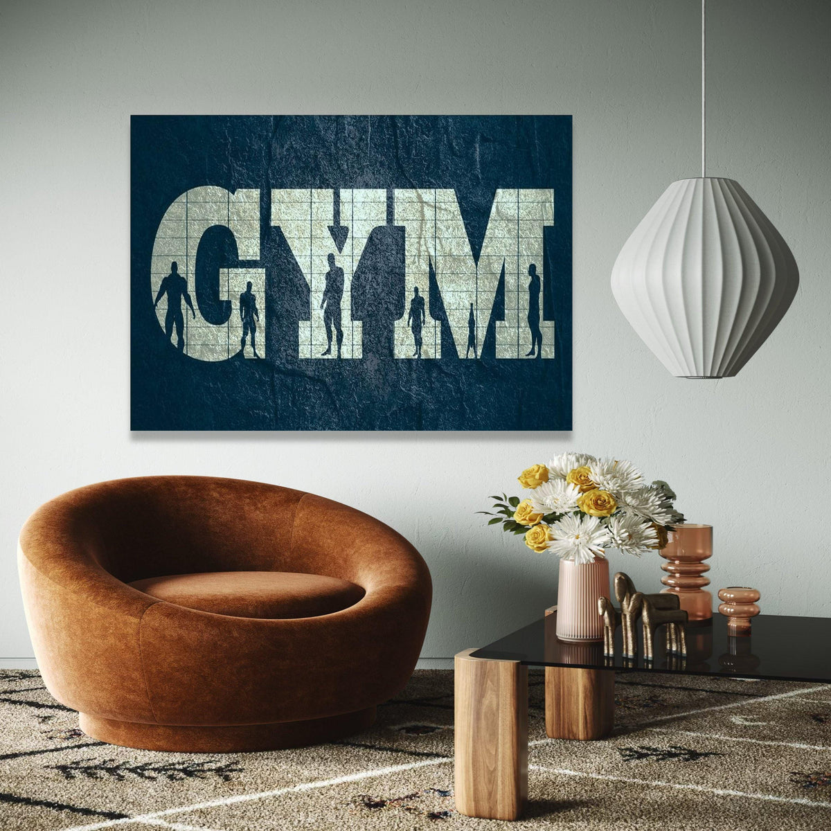 Gym Motivation Canvas Wall Art, Fitness Silhouette Artwork, Workout Inspiration Decor, Muscle Building Wall Gift Art, Home Decor, Print