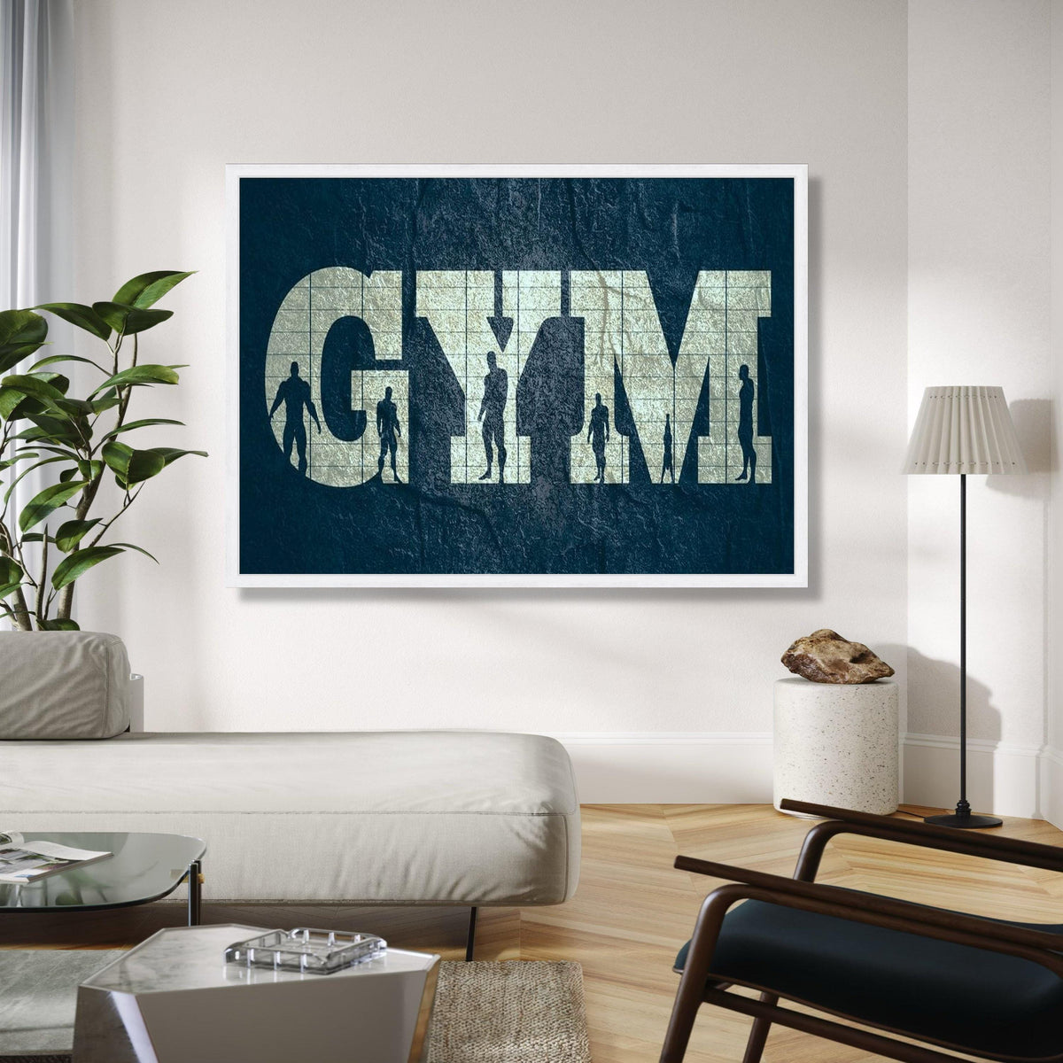 Gym Motivation Canvas Wall Art, Fitness Silhouette Artwork, Workout Inspiration Decor, Muscle Building Wall Gift Art, Home Decor, Print