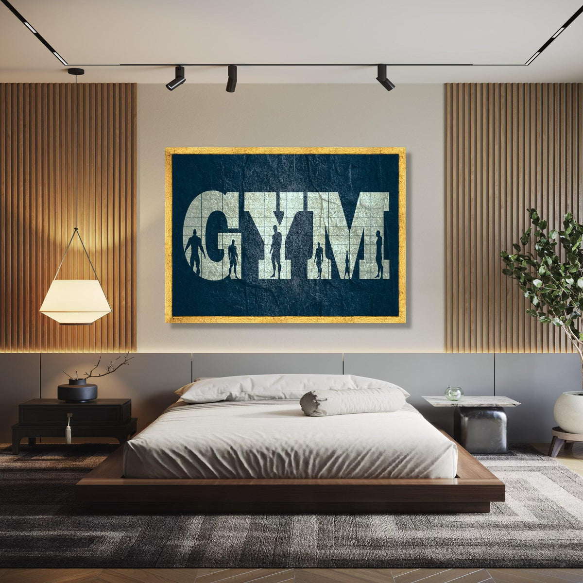Gym Motivation Canvas Wall Art, Fitness Silhouette Artwork, Workout Inspiration Decor, Muscle Building Wall Gift Art, Home Decor, Print